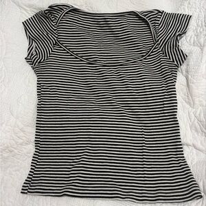 Brandy stripe boat neck top